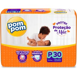 Fralda Pom Pom Protek Proteção de Mãe Jumbo P 30 Unidades - [RECORRÊNCIA]