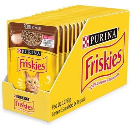 Pack Ração Úmida Friskies Para Gatos Adultos Sabor Peru Ao Molho - Com 15 Sachês 85g - [RECORRÊNCIA]