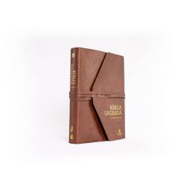 Bíblia NVI, Couro Soft, Marrom Artesanal, Espaço para Anotações, Leitura Perfeita Capa flexível