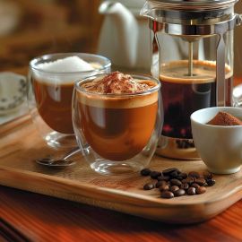 Belifou 6Pcs Vidro Caneca De Café Dupla Isolamento Térmico 80ML