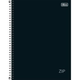 Tilibra 305421 Universitário 10 Matérias Zip - Caderno Espiral, Capa Dura, 160 Folhas, Preto