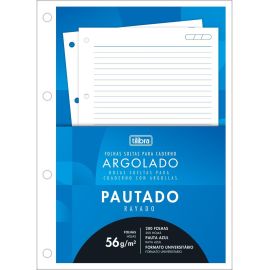 Tilibra - Refil Tiliflex para Caderno Argolado Universitário Folhas Soltas, Académie, 157821, 20x27.5cm, Branca, 200 Folhas