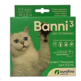 Banni 3 Antipulgas para Gatos até 2,5kg 0,3 ml - Ourofino