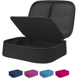 Estojo Escolar Box Grande Infantil Organizador, Necessarie Ziper Resistente Marca Calmfy - Preto