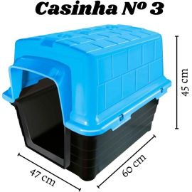 Casinha Plástica Furacão Pet N.3.0, Azul Furacão Pet para Cães