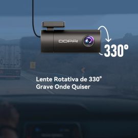 Câmera Veicular DDPAI Mini Pro 1296P com Wi-Fi Ângulo de 140° Visão Noturna Sensor G e Lente Rotativa 330°