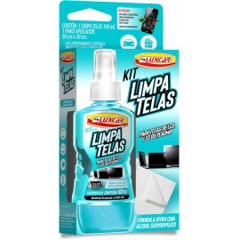 Luxcar Kit Limpa Telas 120 ml + Pano Aplicador - Fórmula Ativa Álcool Isopropílico