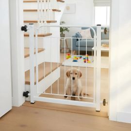 Grade Portão Porta Proteção Pets Crianças C/ Extensor Cor Branco aramado 69cm