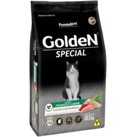 PremieR Pet Golden Special Ração Seca para Gatos Castrados Sabor Frango e Carne 10,1kg