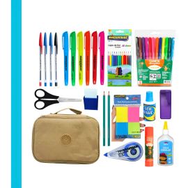Kit Material Escolar Completo 48 Itens Volta Aulas