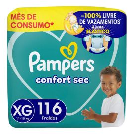 Fralda Pampers Confort Sec Tamanho XG 116 Unidades