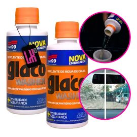 Kit 2 Glaco Washer 200ml Soft99 Aditivo Repelente Agua Chuva