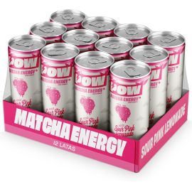 POW Green Energy, Pink Lemonade | Push Matcha Energético - 310ml (Pack de 12 Latas)