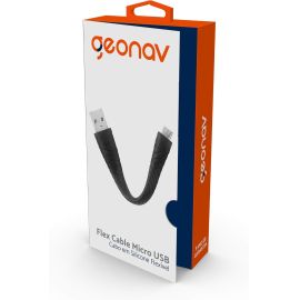 Geonav Cabo em silicone flexível 12cm, Micro USB