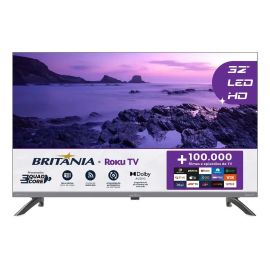 Smart Tv 32 Pol Hd Britânia B32kra Roku Tv Wi-fi Dolby Audio - [PIX]