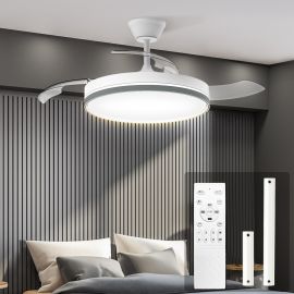 Ventilador de Teto com Pás Retráteis, Luz LED e Controle Remoto – Modelo Silencioso de 106 cm, Airwit - [PIX]