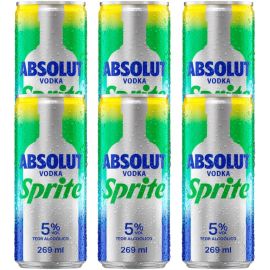 Pack Bebida Mista Alcoólica Absolut Vodka Sprite - 6 unidades de lata 269ml