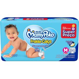 MamyPoko Fralda-Calça Superproteção M 34 Unidades