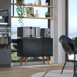 Aparador De Microondas E Bebedouro, Fruteira Com 3 Portas