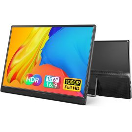 Yxk Monitor portátil de 15,6 polegadas 1080p USB-C HDMI ultrafino para viagem