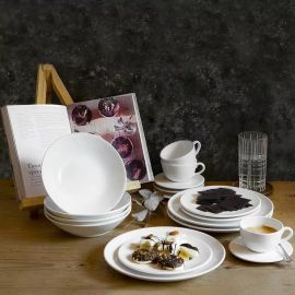 Aparelho De Jantar E Chá 20 Pçs Oxford Unni White Branco