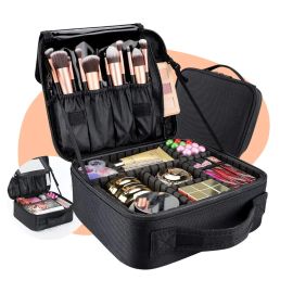 Bolsa Maleta De Maquiagem Profissional Com Divisórias Ajustáveis Para Viagem Com Alça Pequena Tippi