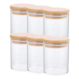 6 Potes 200ml Condimentos Temperos Tampa Hermética Vencedor