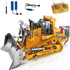Bulldozer de Controle Remoto 2,4 Ghz - Aminhão de Construção de Controle Remoto, Ideal para Crianças de 6 Anos ou Mais - [PIX]