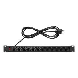 Protetor Eletrônico Com 12 Tomadas Para Rack Epr 212+ Preto Intelbras 110v/220v - [PIX]