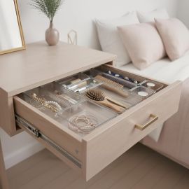 Acrimet Organizador Modular para Gavetas, Bancadas e Armários, Plástico Transparente, Kit com 10 Potes