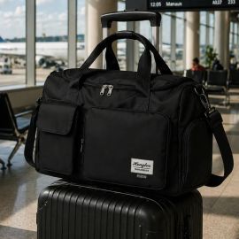 Bolsa Mala Impermeável Com Porta Tênis, Unissex, Alça Regulável E 6 Bolsos Externos