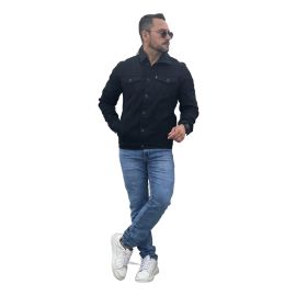 Jaqueta Jeans Masculina Sarja Bolsos Funcionais Resistente