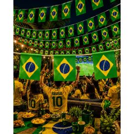Bandeirinha Brasil Copa Festa Junina Varal 10 Metros Grande