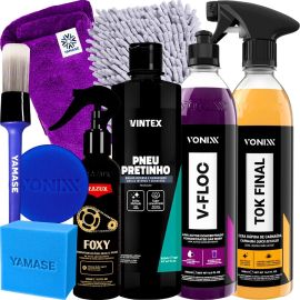 Kit Produto para Lavar Moto Cera Shampoo Desengraxante Pretinho Limpador de Corrente Vonixx - [PIX]