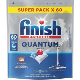 Finish Powerball Quantum, Detergente para Lava Louças em Tabletes, 60 Tabletes