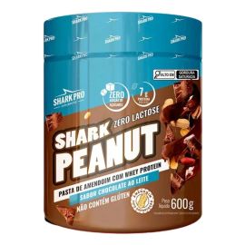 Pasta De Amendoim Shark Peanut Shark pro Pote 600g Sabor Chocolate Ao Leite