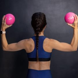 Acte, Bolas de Peso 1kg 12cm em PVC e Areia para Pilates e Treinos Funcionais, T55, Rosa