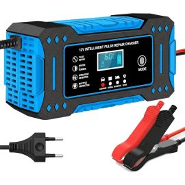 Carregador De Bateria Automotivo 110V/220V Bivolt, Inteligente 12V 6A Para Carros E Motos Com Tela Digital