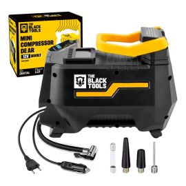 Compressor De Ar Elétrico Portátil 120w Encher Pneu Carro Moto Bicicleta Tcm100 The Black Tools