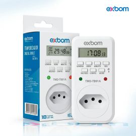 Temporizador Digital Exbom Para Automação Residencial E Piscina, 16 Programas