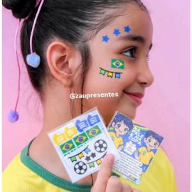 MAQUIAGEM COPA DO MUNDO ADESIVO FACIAL,NÃO É TATUAGEM, É ADESIVO, FACIL DE APLICAR E TIRAR