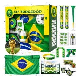 Kit Torcida Brasil Copa 2026 - Bandeira, Vuvuzela E Mais