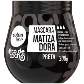 Salon Line, Máscara Matizadora Preta, #TodeCacho, Vegano - Para Cabelos Ondulados, Cacheados e Crespos, 300g