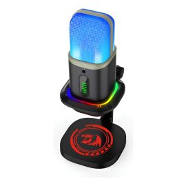 Microfone Gamer Redragon Echowave RGB Preto Condensador
