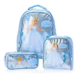 Kit Mochila Infantil Go Kids Ice Queen 3 Peças Isibras