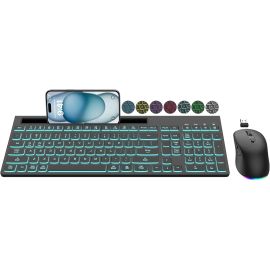 Combo de teclado e mouse sem fio, letras iluminadas, recarregável - EDJO - [INTERNACIONAL - IMPOSTO INCLUSO]