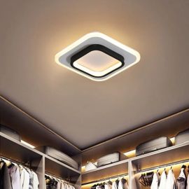 Luminária Sobrepor Plafon Led Preto Quadrado 3 Cores Bivolt