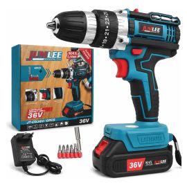 Parafusadeira E Furadeira À Bateria 36v Sem Fio Bivolt Azul-celeste - BIVOLT
