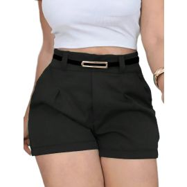 Short Feminino Social Cinto Alfaiataria Tendência Atual