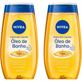 NIVEA KIT Sabonete Líquido Óleo de Banho 200ml - 2 Unidades